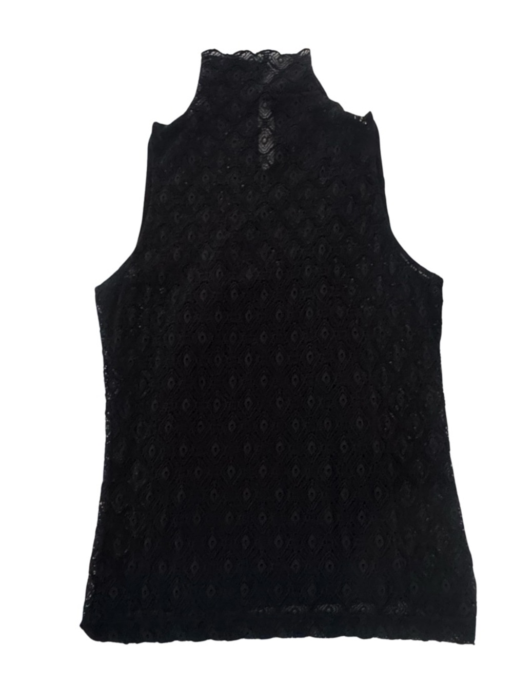 Lauren Ralph Lauren Black Lace Mock Neck Top L Dark Romantic Whimsigoth - Picture 2 of 7